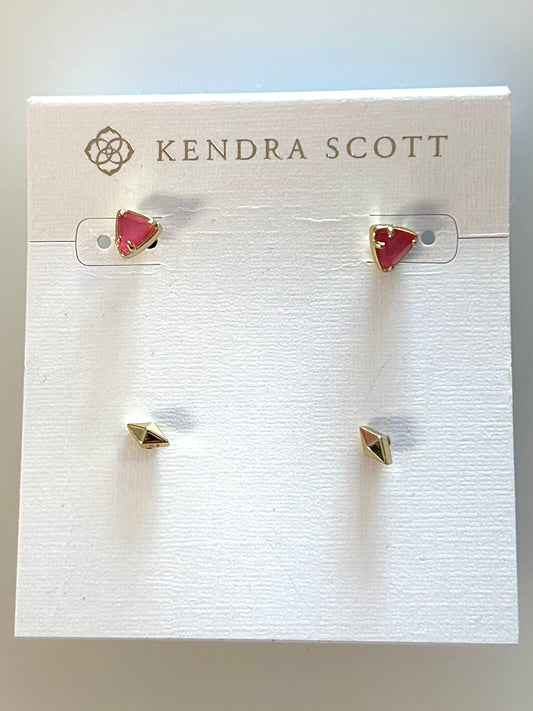 9608853070 Greta Studs Set Gold Magenta Kendra Scott