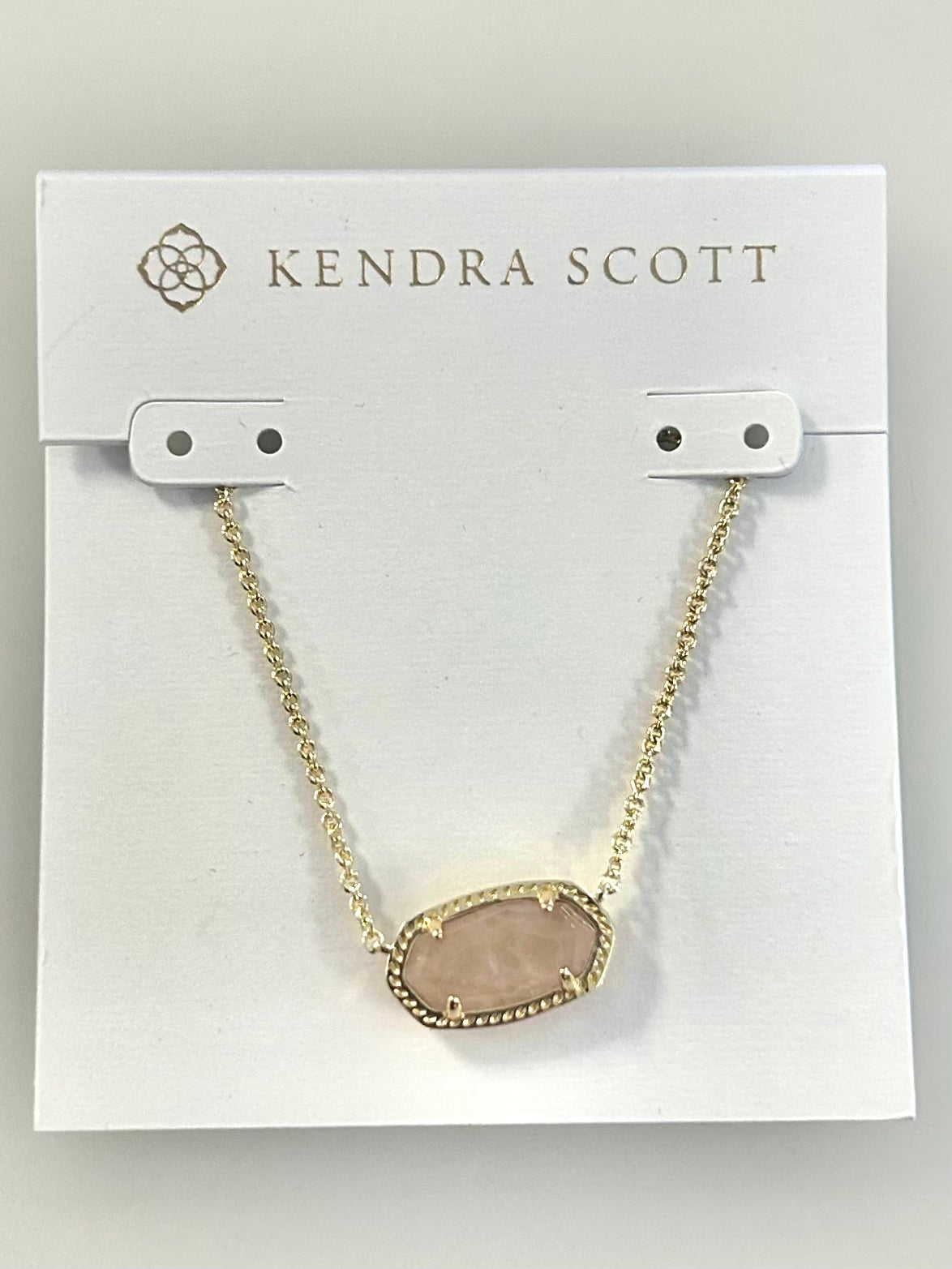 4217711453 Elisa Gold Rose Quart Necklace Kendra Scott