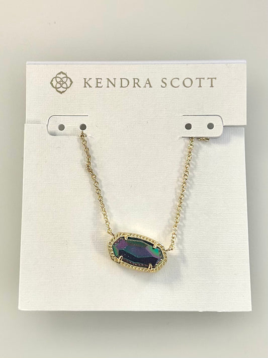 9608803133 Elisa Gold Irides Blue Necklace Kendra Scott