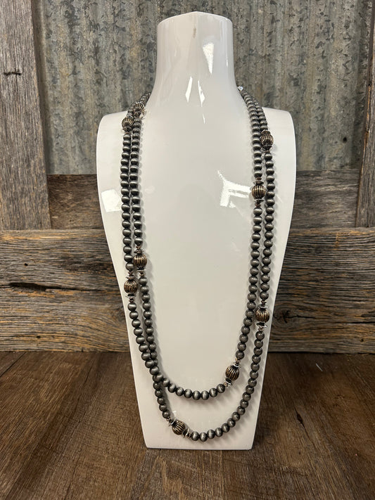 N1518T West & Co Faux Navajo Pearl Necklace