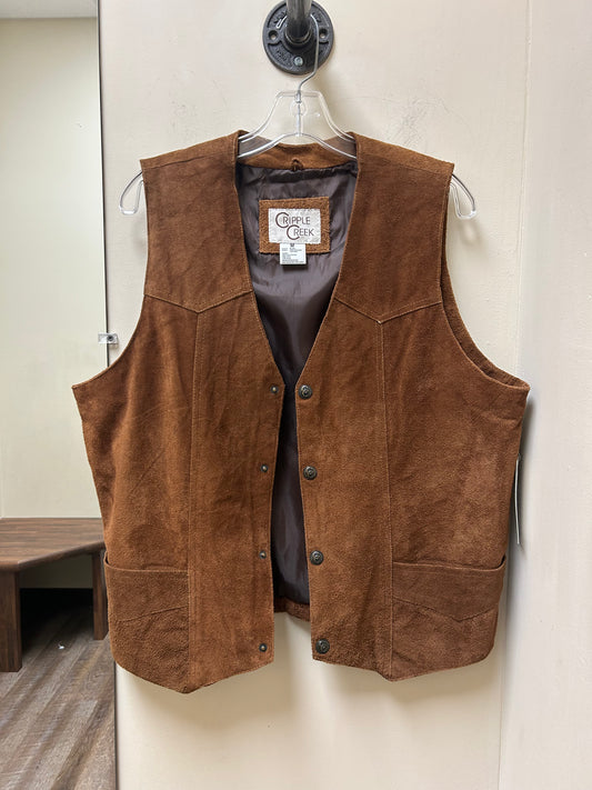 ML3061 Color: 37 Snap Vest Brown Suede Leather