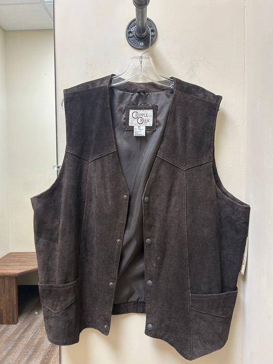 ML3061 Color: 21 Snap Vest BRN Suede Leather