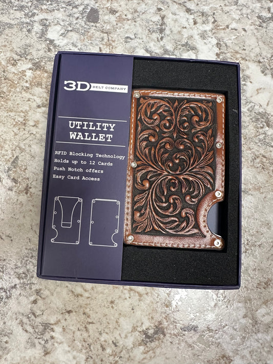 D250015202 Utility Wallet Tooled Leather