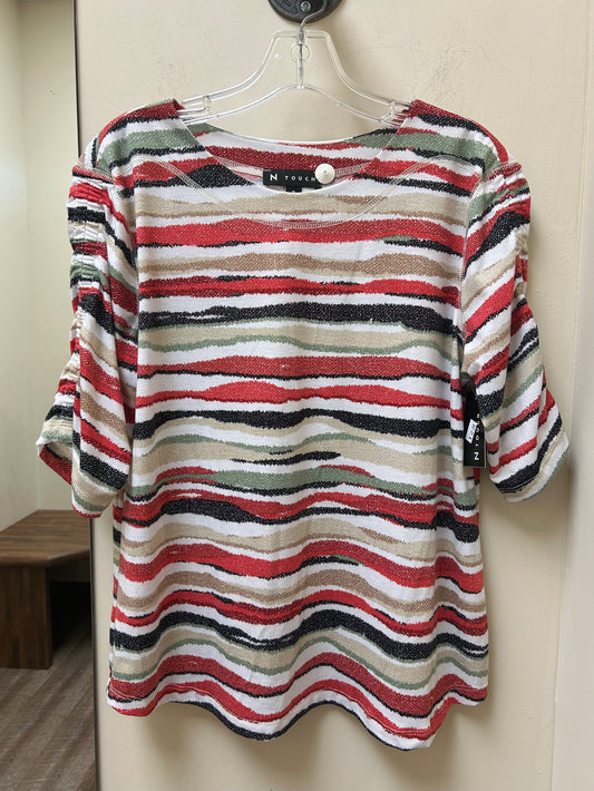 42G4 N Touch 3/4 Sleeve Print Stripe Top