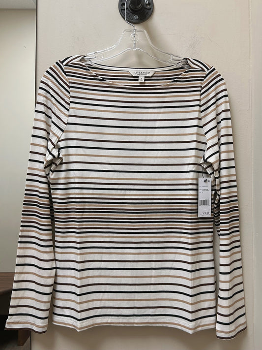 LM8E22KB12 Long Sleeve Boat Neck Striped Top