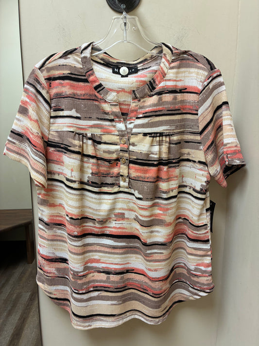 43Q6 Southern Lady New Horizon SS Stripe Print Top