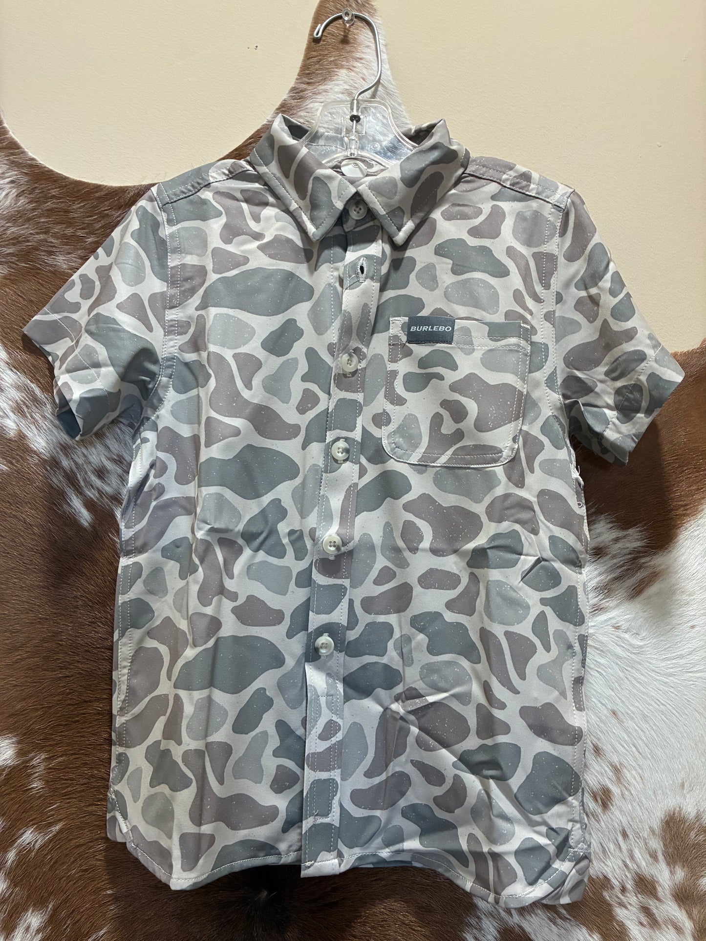 Y-PBU-CDC Burlebo Youth Performance Button Up Classic Deer Camo