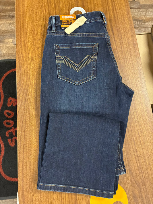 BMTBD08573 Men's Rock & Roll Cowboy Jeans- Two Tone Embroidered Double Barrel Stackable Bootcut