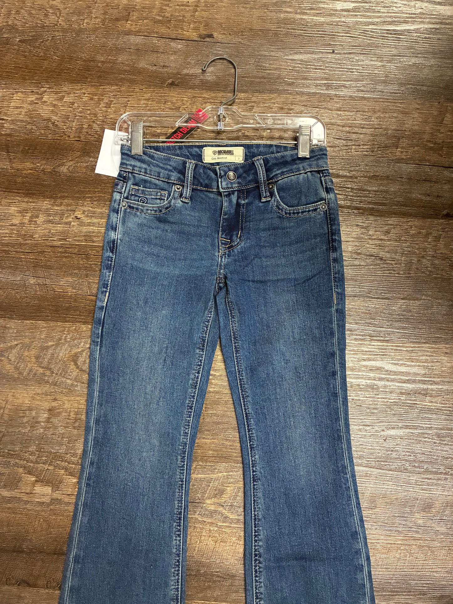 BG4MD08619 Girl's Rock&Roll Cowgirl Bootcut Jeans - Bootstitch Embroidered Pocket