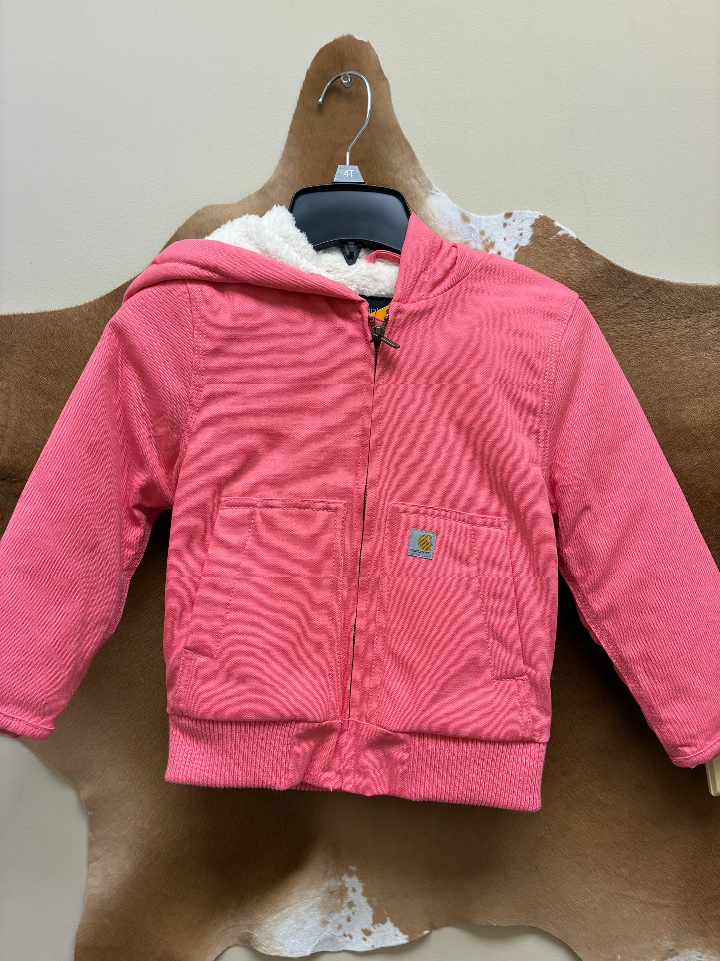 CP9566 P391 Carhartt Toddler Girls' Canvas Insulated Hooded Active Coat