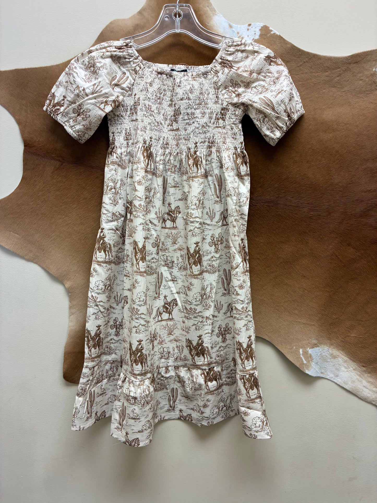 TF-6200Y-CC The Twisted Filly Cactus & Cowboy Youth Girls Smocked Dress