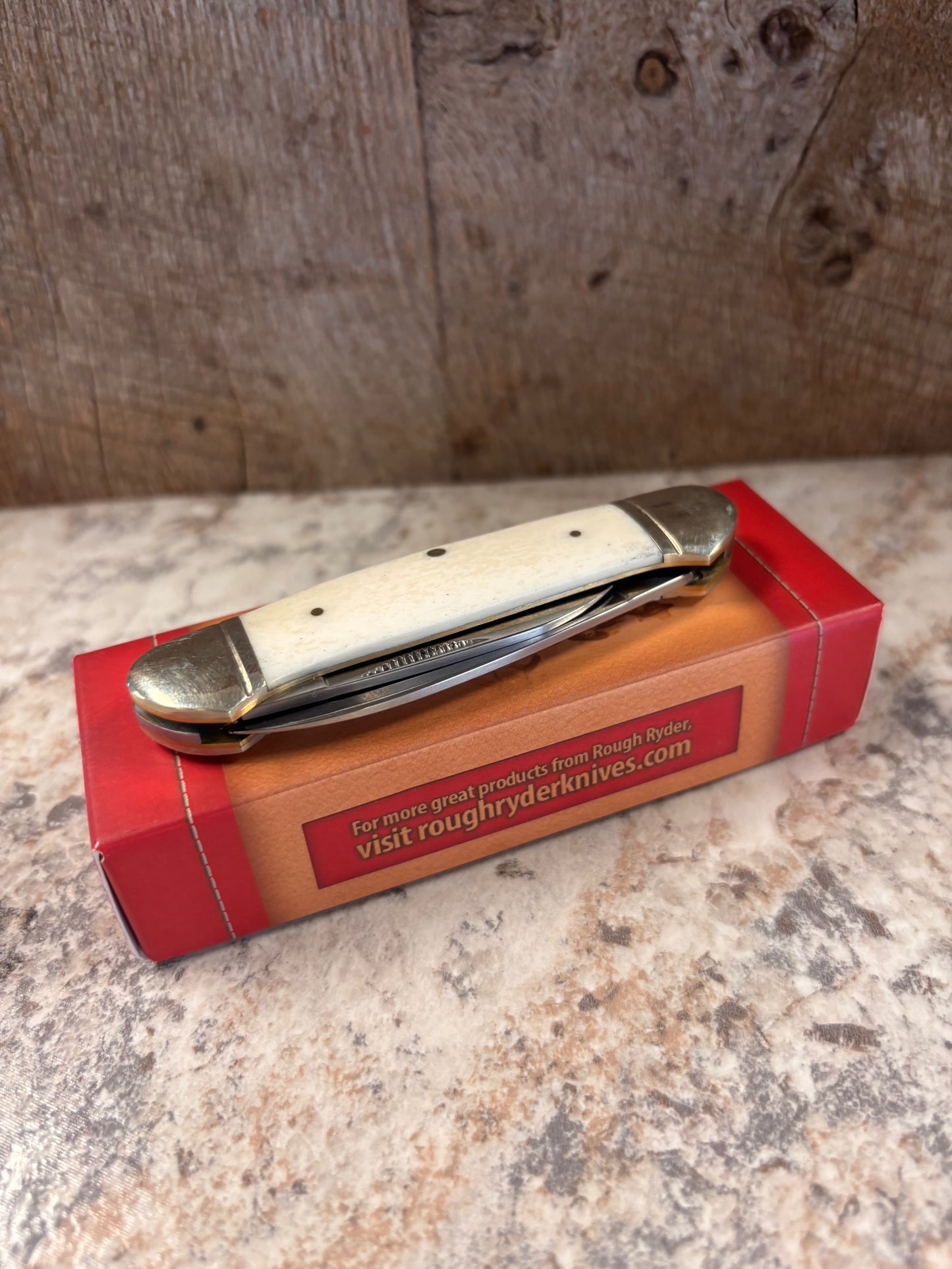 RR045 Rough Ryder White Folding Pocketknife