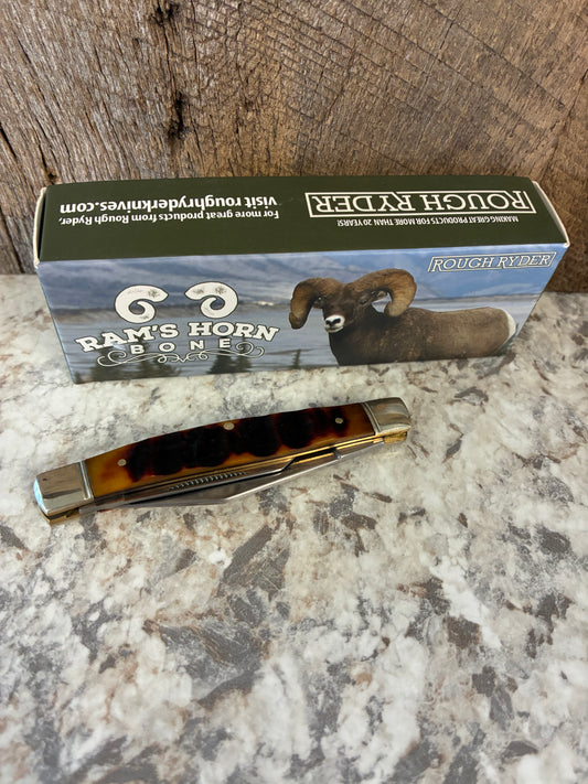 RR1596 Rough Rider Ram's Horn Bone Folding Pocketknife