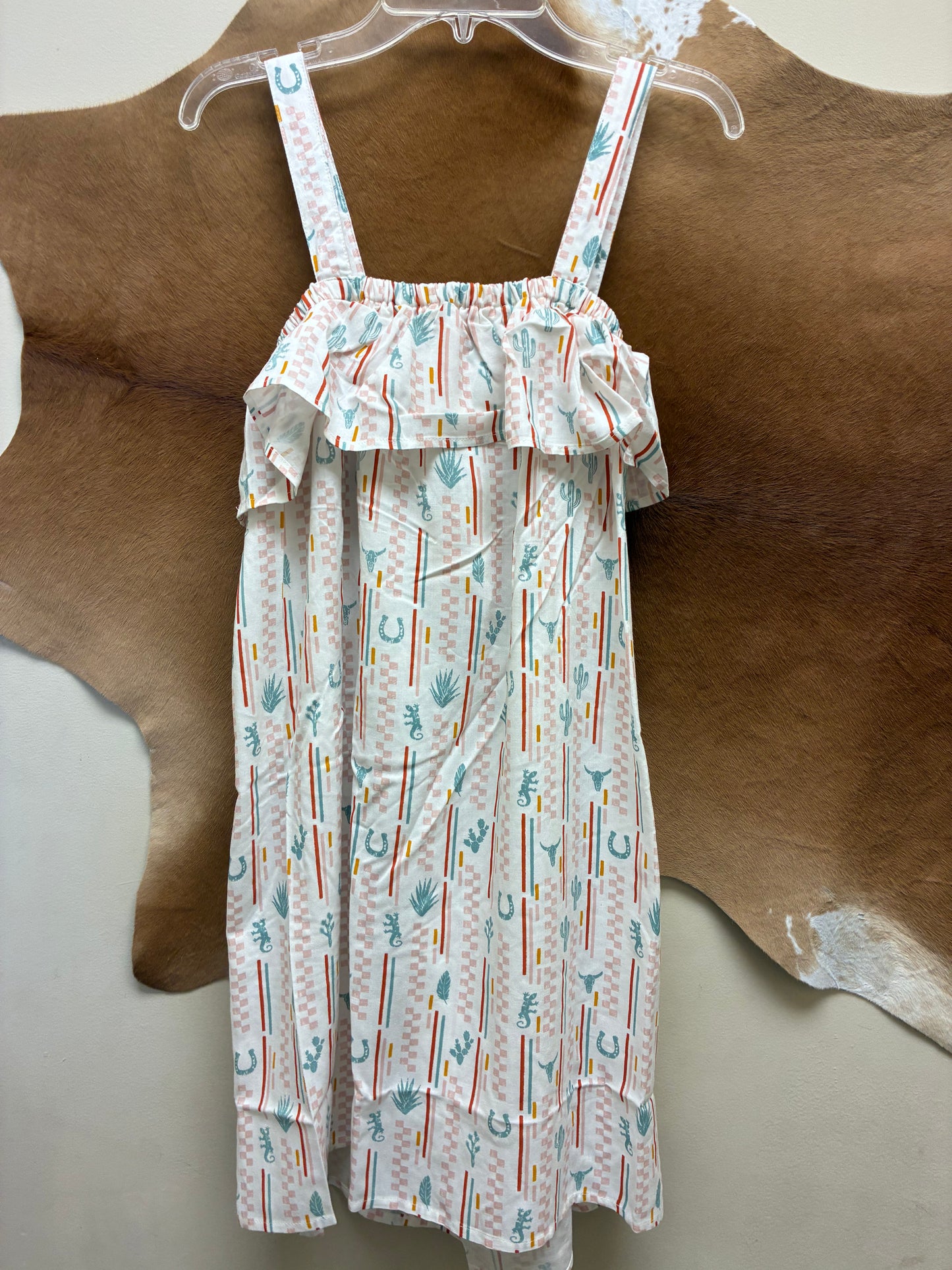 03-257-0590-5060 Girl's Roper Checkers Stripe Printed Ray Girls Dresses