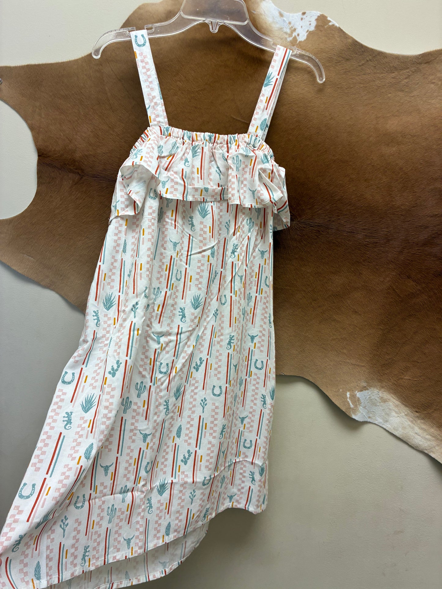 03-257-0590-5060 Girl's Roper Checkers Stripe Printed Ray Girls Dresses