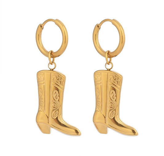 0429 Gracefully Jewlery Cowgirl Boot Charm Earrings