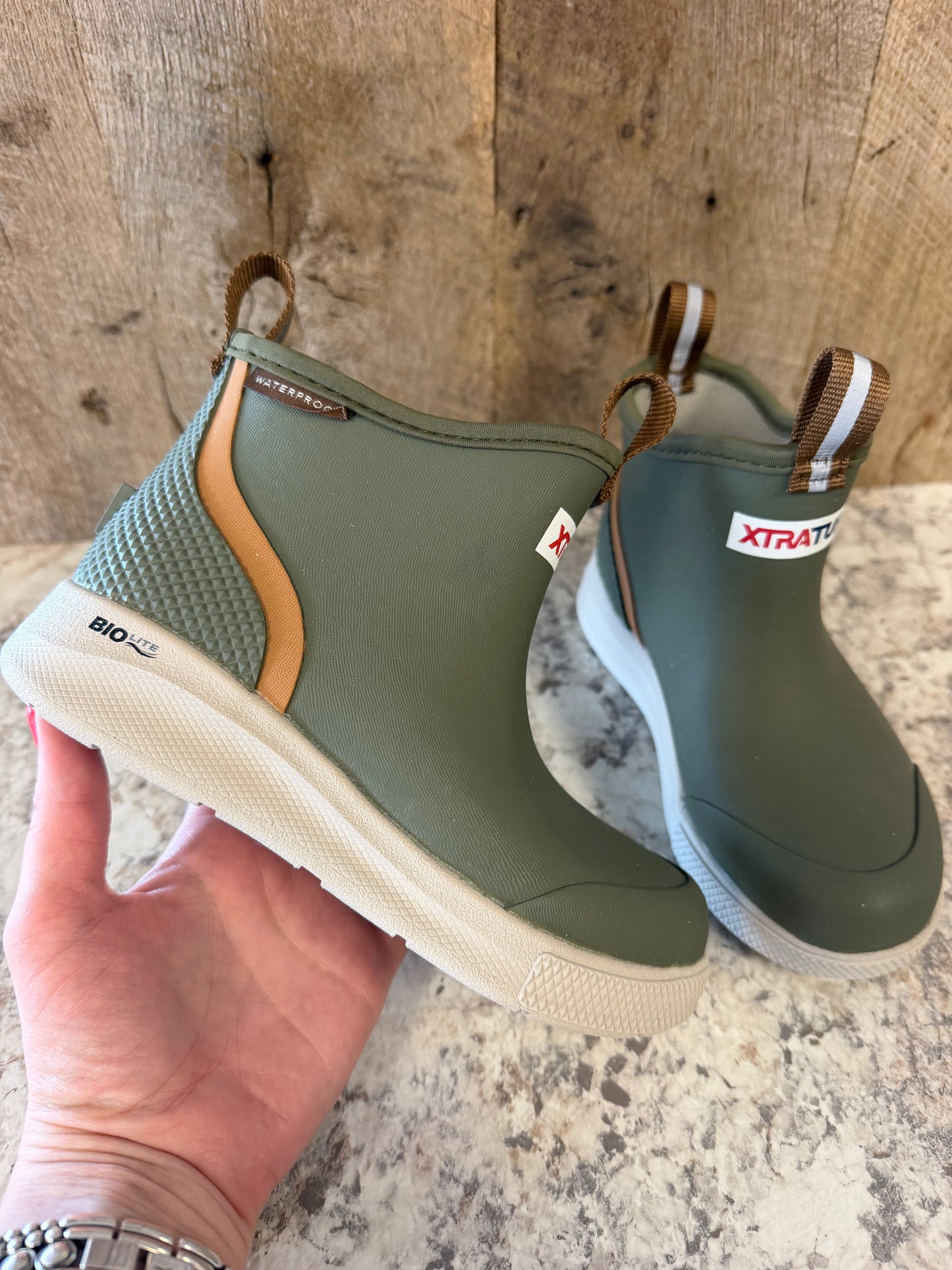 XKADS300 XtraTuf Kid's 4" Sport Deck Boot - Olive