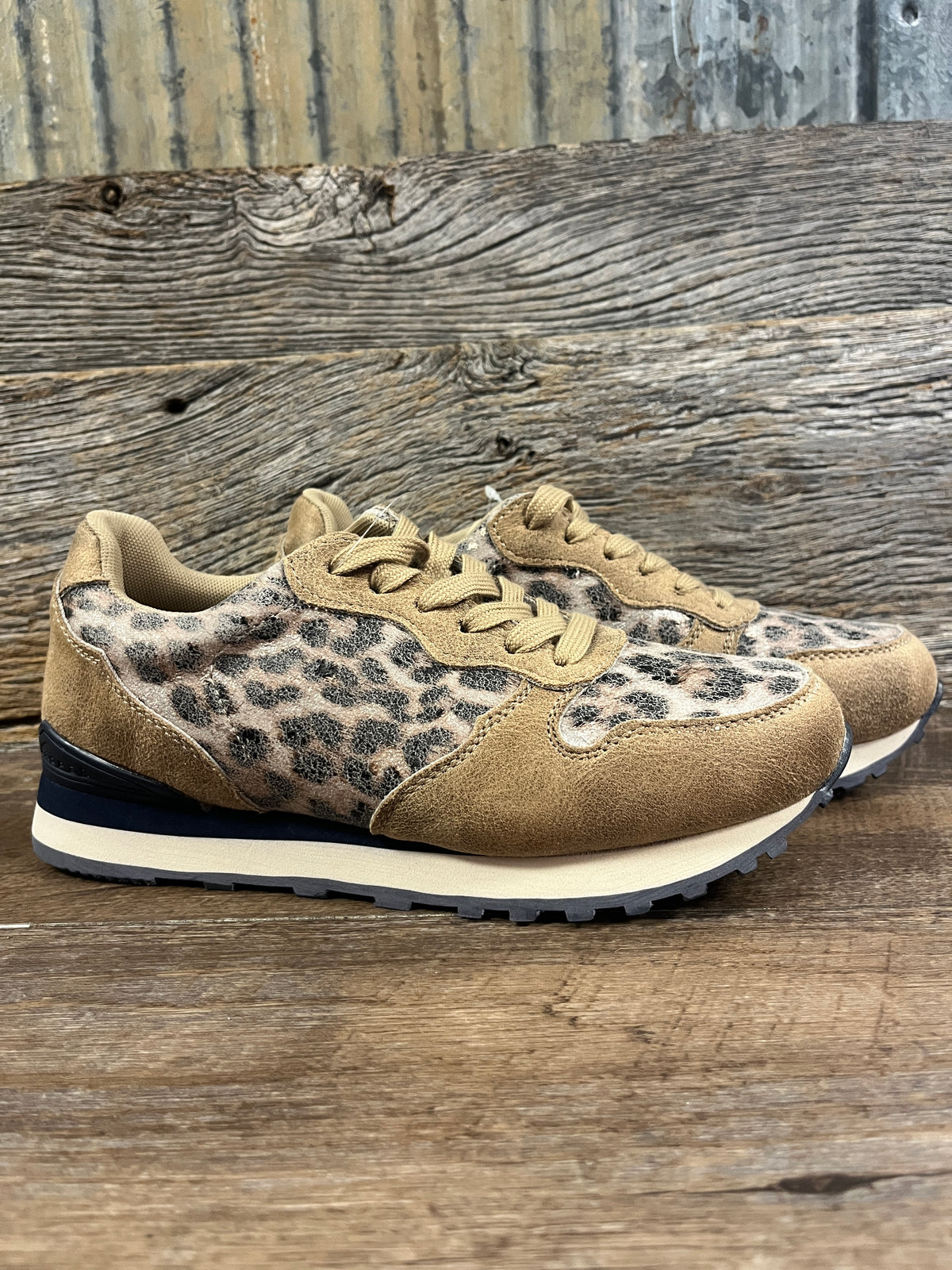 09-021-0191-3812 TA Roper Women's Tan Faux Leather W/ Leopard Print