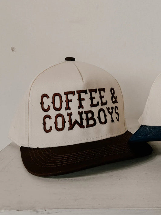 Summer Tees Embroidered Coffee & Cowboys Trucker Cap - Ladies