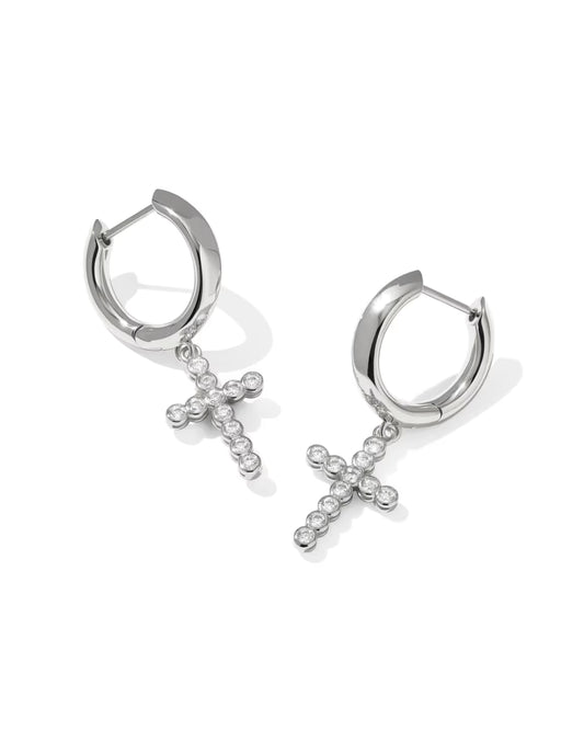 9608805246 Kendra Scott Silver Cross Earrings
