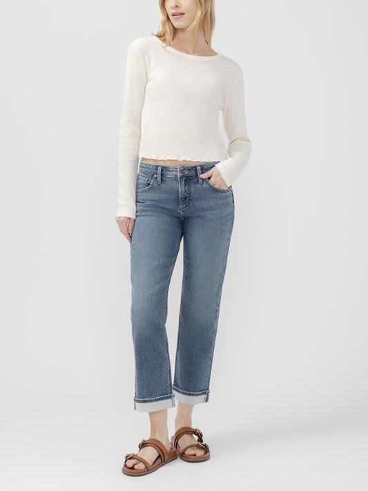 L23426CKF221 Silver Jeans Co. Chelsea Boyfriend Mid Rise 29" Inseam