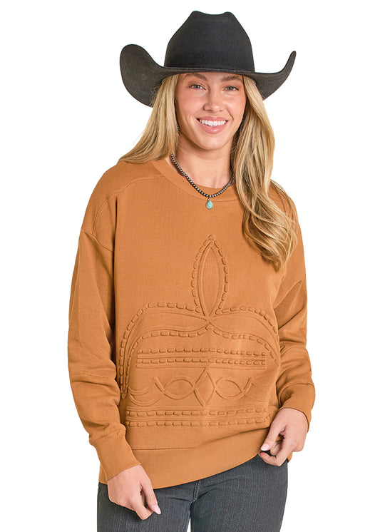 LW32T07937 Panhandle Slim Rock & Roll Boot Stitch Sweater Green Brass