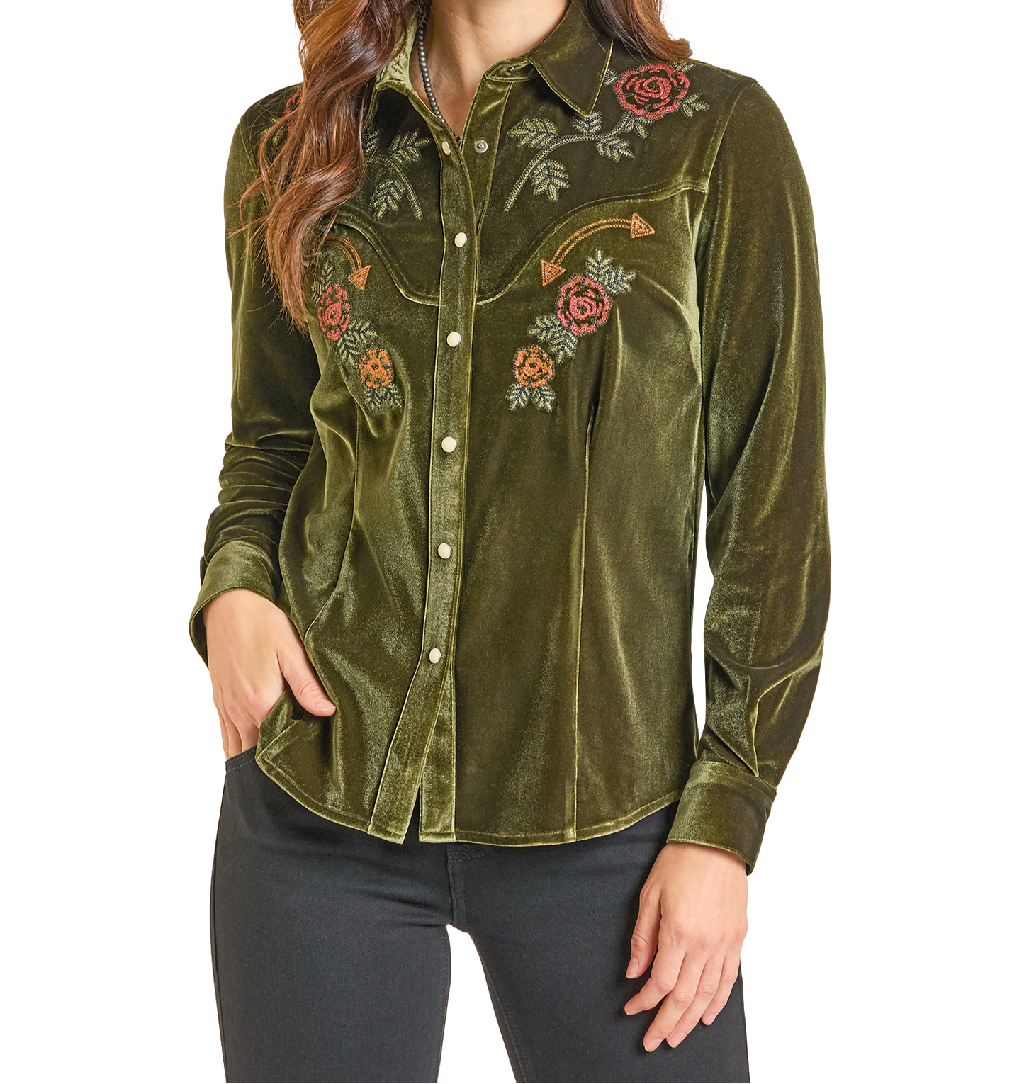 LWN2S07121 Panhandle Slim Green Snap Shirt