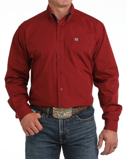 MTW1106139 Men's Solid Long Sleeve Button Down Shirt