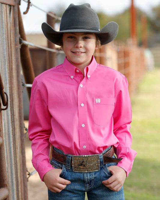 MTW7060026 Boy's Solid Button-Down Western Shirt