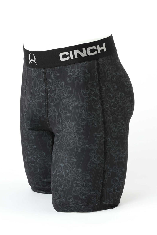 MXY6001030 BLK Cinch 9" Floral Boxer Brief