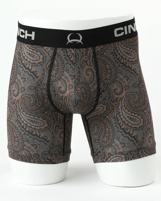 MXY6002035 Cinch 6" Brown Paisley Boxer Brief