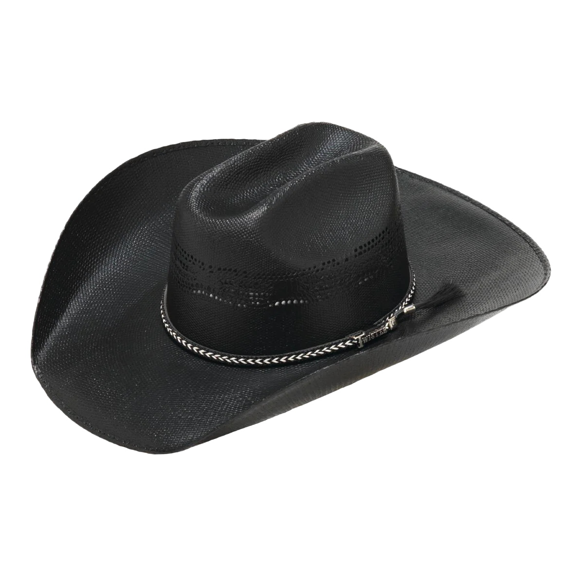 T7169001 Twister Mens Black Cowboy Hat's