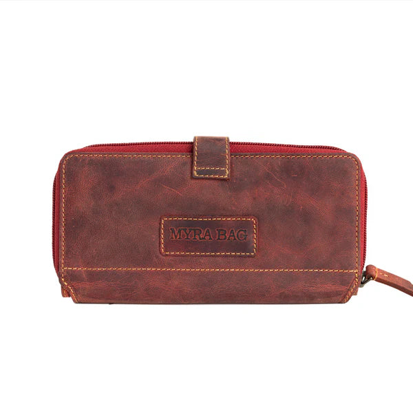 S-10665 Myra Bag Wallet Western Fork Deluxe Wallet in Red Russet