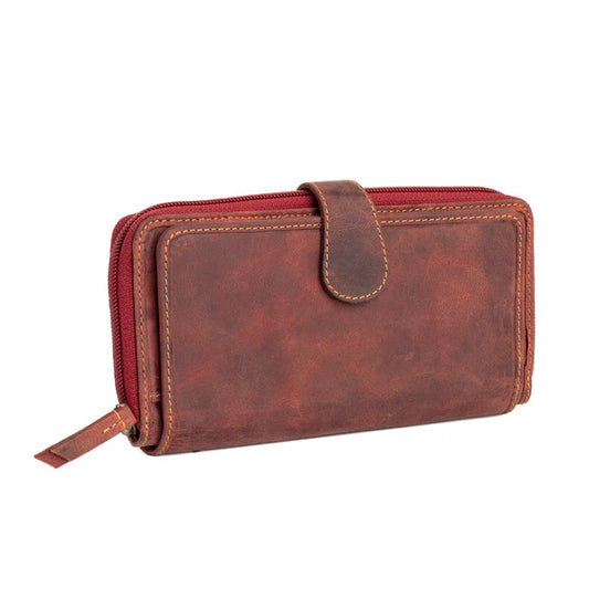 S-10665 Myra Bag Wallet Western Fork Deluxe Wallet in Red Russet