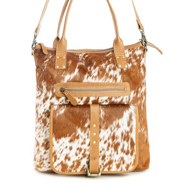 S-10818 Myra Bag Mesa Maverick Tote Bag in Brown & White