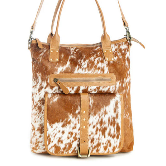 S-10818 Myra Bag Mesa Maverick Tote Bag in Brown & White