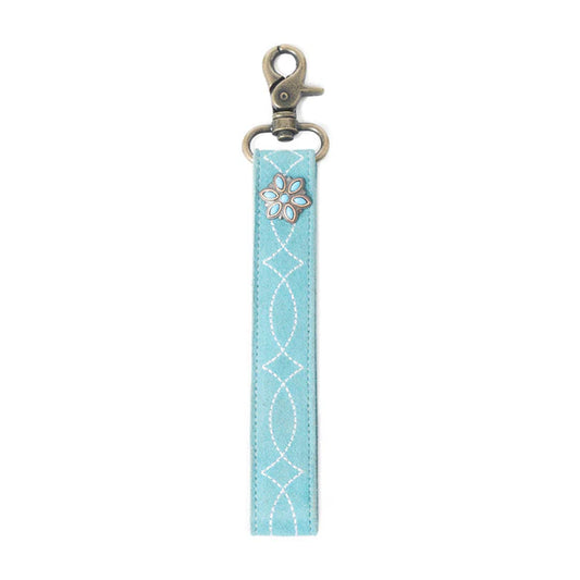 S-11917 Myra Bag Rodeo Rose Leather Key Fob in Sunset Turquoise