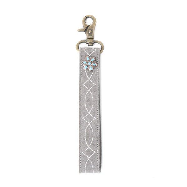 S-11919 Myra Bag Rodeo Rose Leather Key Fob in Grey