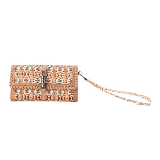 S-12884 Myra Bag Sonora Sunset Western Woven Wallet in Desert Sage
