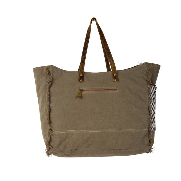 S-7357 Myra Bag Sand Weaver Weekender Bag