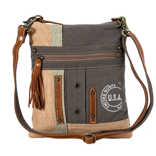 S-8050 Myra Bag USA Canvas Patch Crossbody Bag