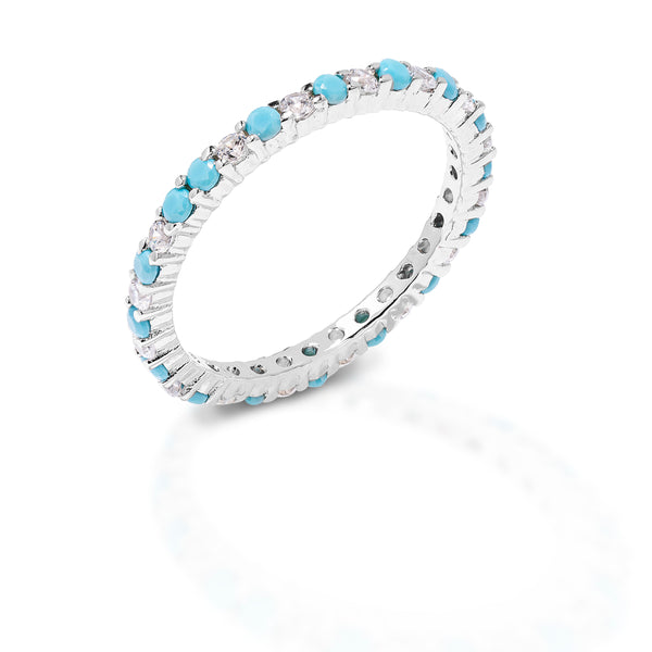 Kelly Herd Clear and Turquoise Anniversary Band