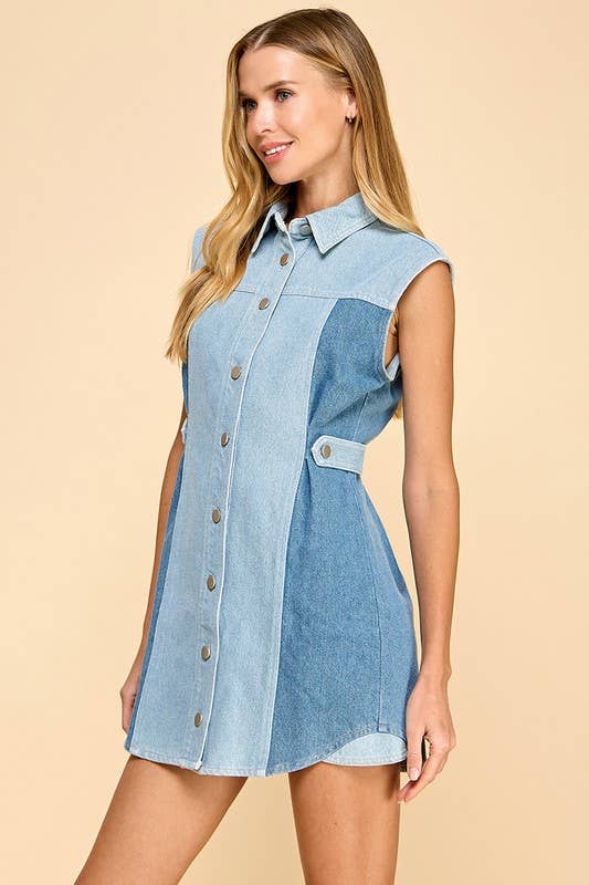 Two Tone Denim Dress