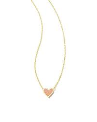 Kendra Scott Gold Pink Heart Necklace
