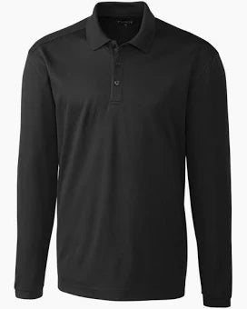 Clique Black Men's Long Sleeve Polo
