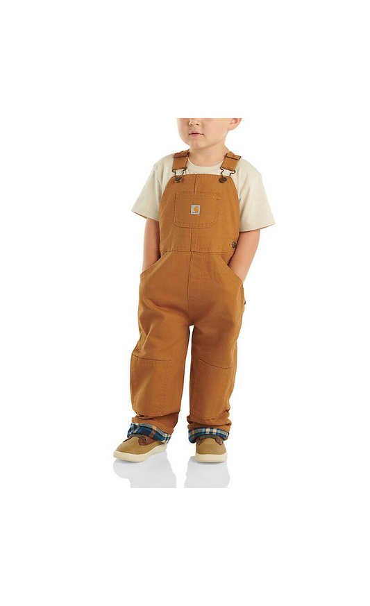 CM8645 D15 Carhartt Kids' Canvas Bib Overall Flannel-Lined