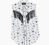 465696-020-K Cowgirl Hardware Sleeveless Button Down