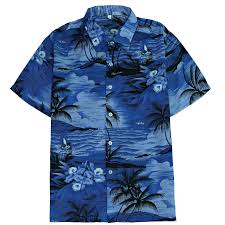MH111 Leehanton Men's Hawaiian Button Down