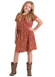 BGD1R06292 Rust Desert Print T Shirt Dress