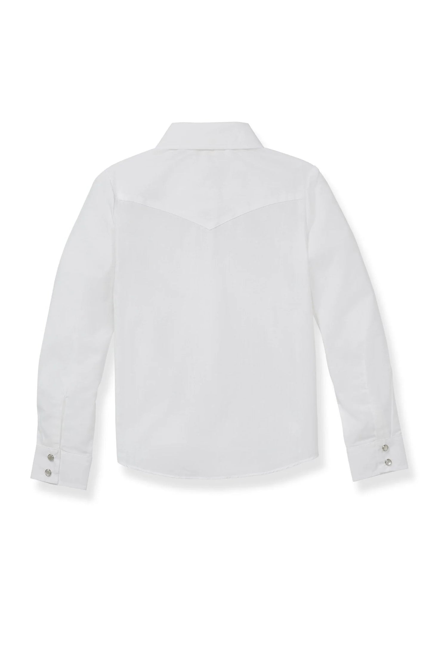 15521905 Girl's Ely Cattleman Long Sleeve Solid Western Snap Shirt - White
